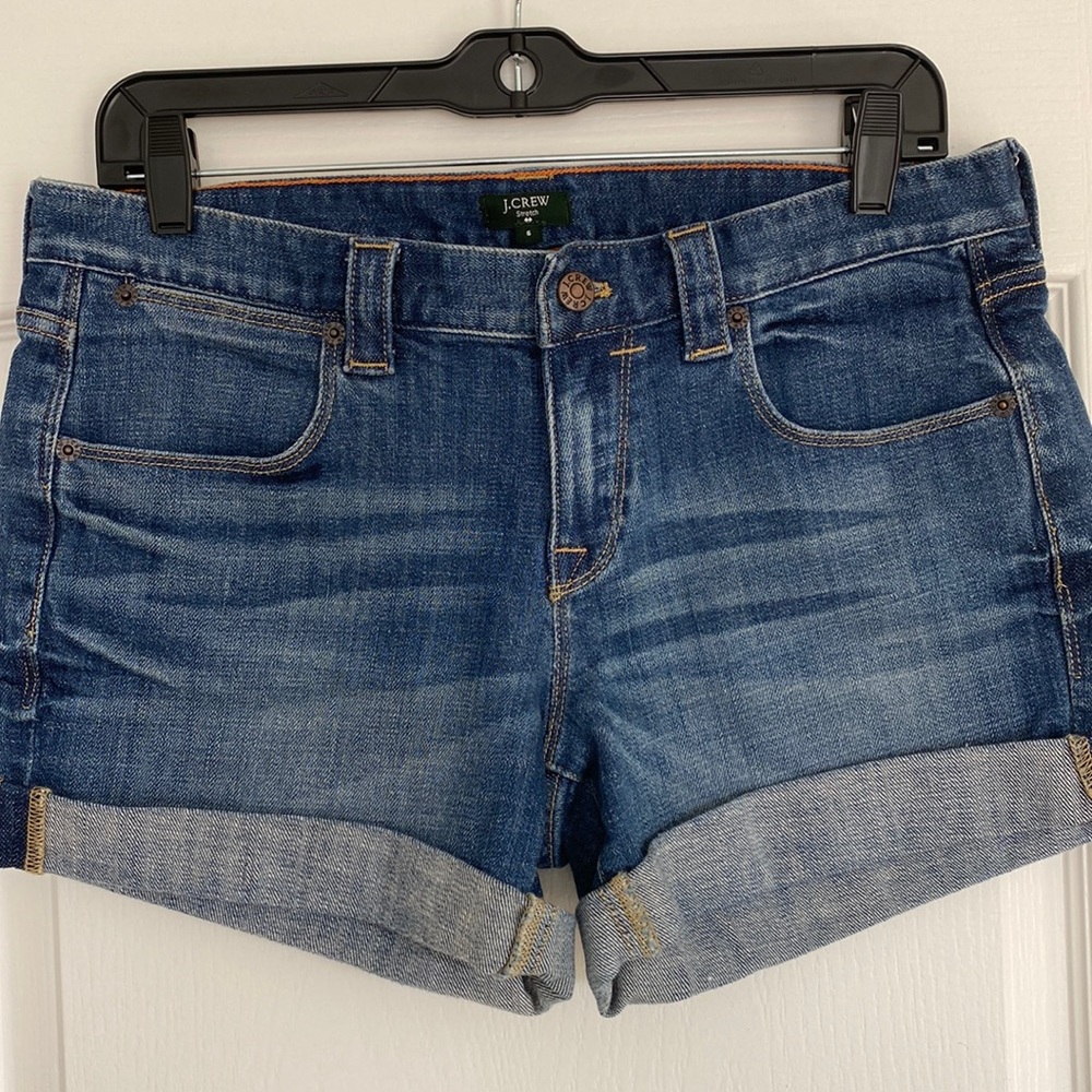 Medium blue wash J. Crew denim shorts